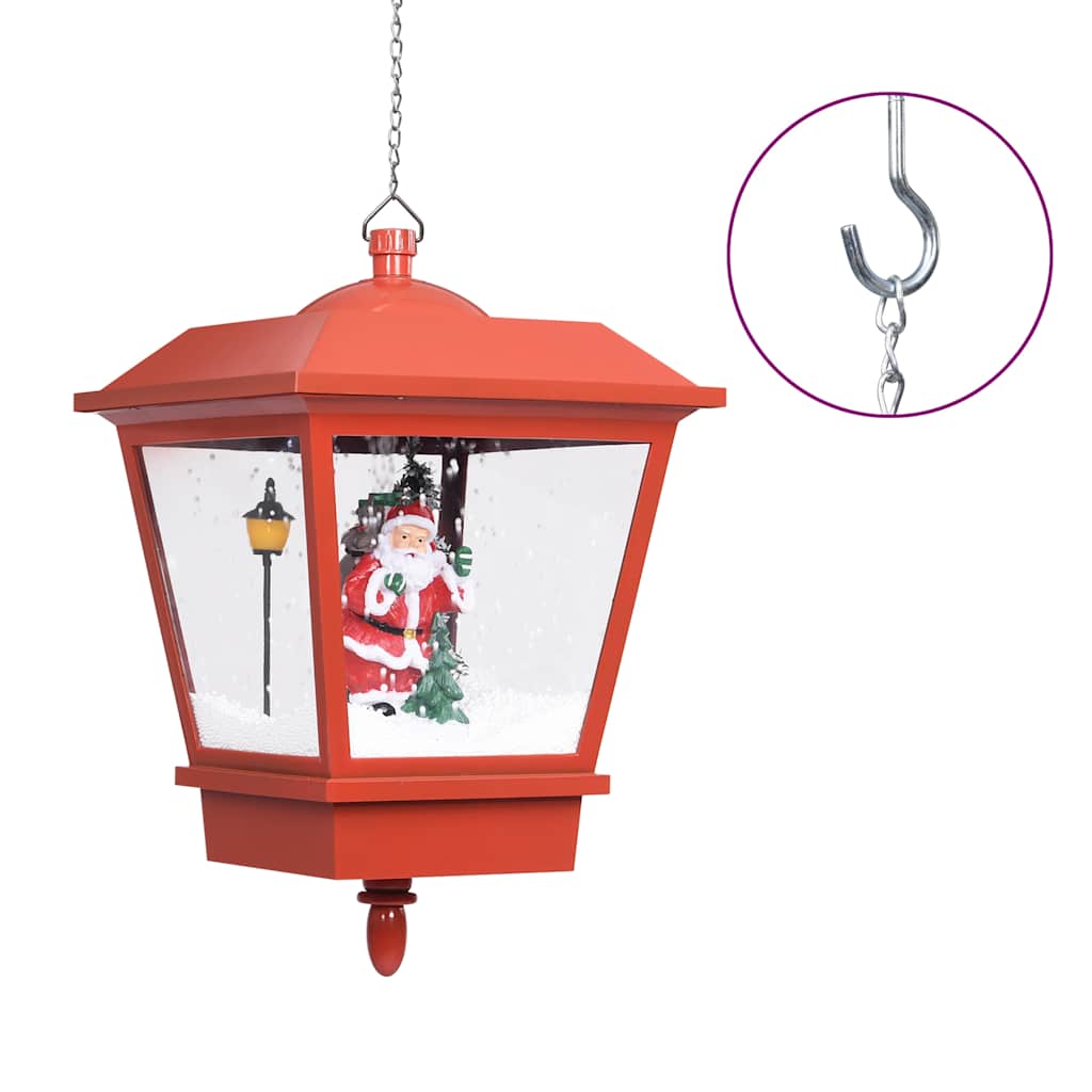 Lampa Wisząca Świąteczna LED z Mikołajem Czerwona 45 cm z Melodią USB