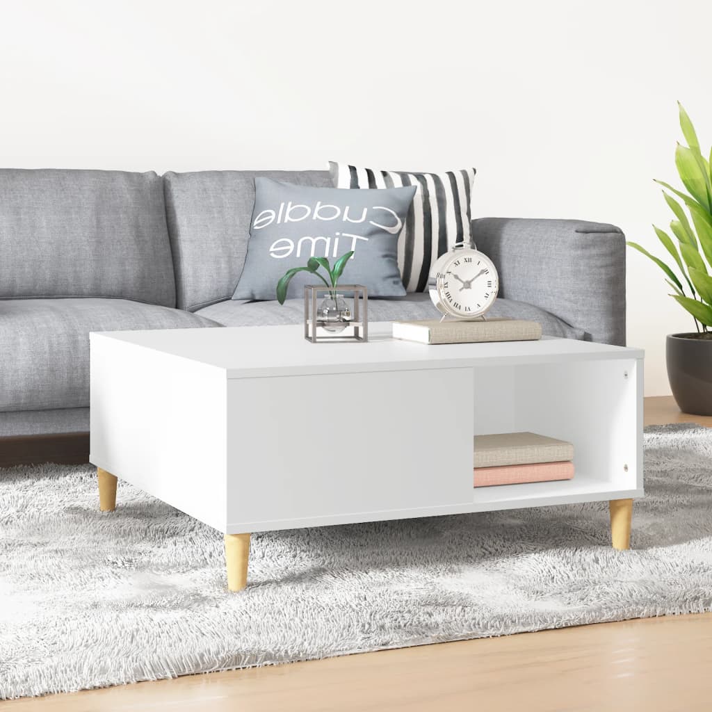 Stolik kawowy, biały 80x80x36,5 cm, materiał drewnopochodny vidaXL