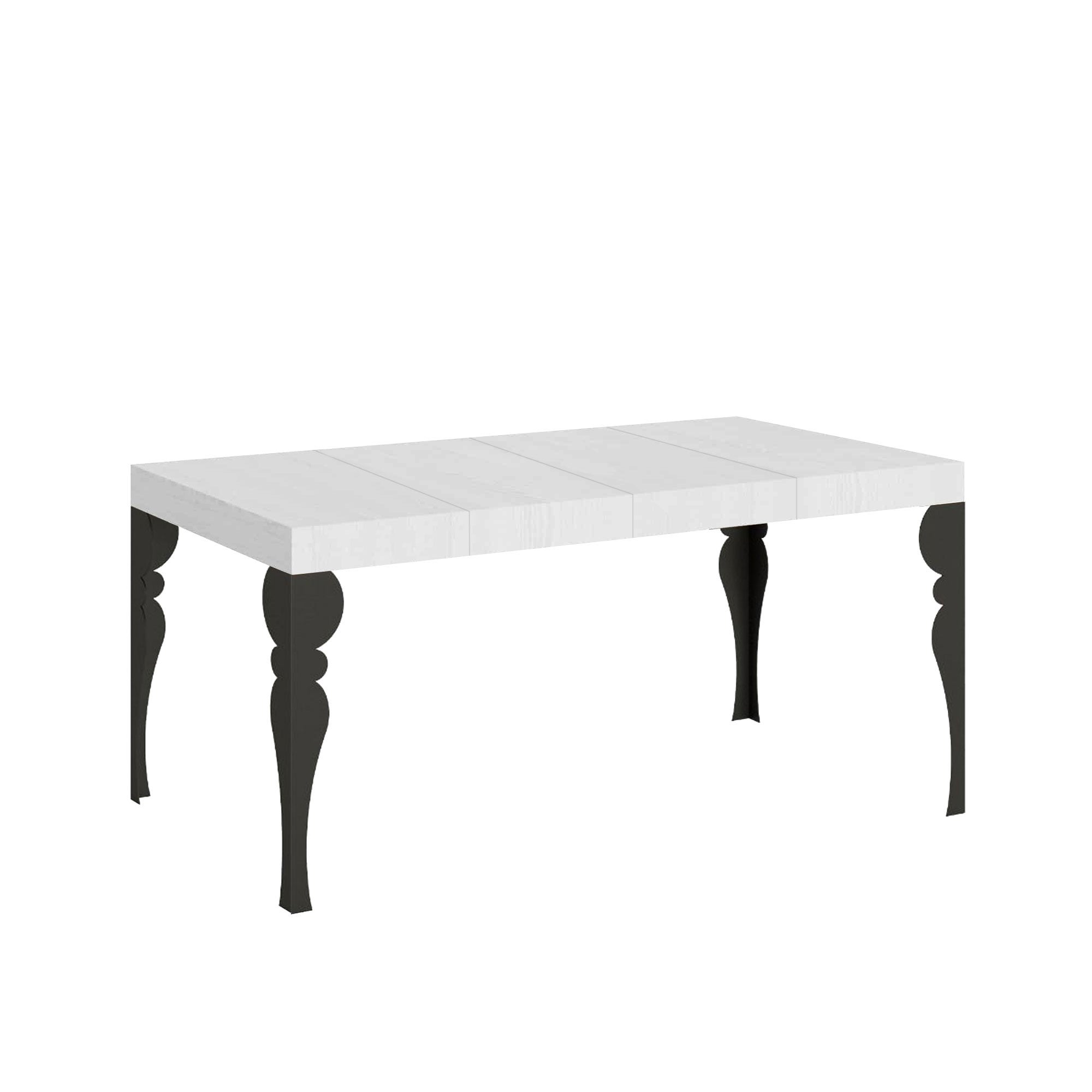 Stół rozkładany 90x130/234 cm Paxon Premium Biały Jesion Stelaż Antracyt