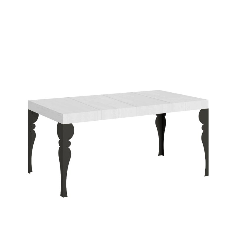 Stół rozkładany 90x130/234 cm Paxon Premium Biały Jesion Stelaż Antracyt
