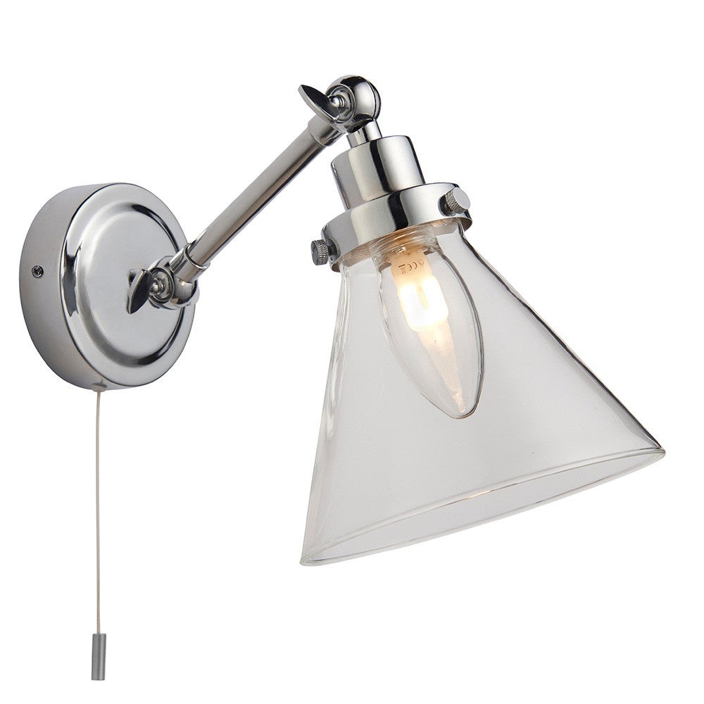 Kinkiet z włącznikiem FARADAY chromowany 1xG9x15W metal wym:33x15x35cm IP44 Endon