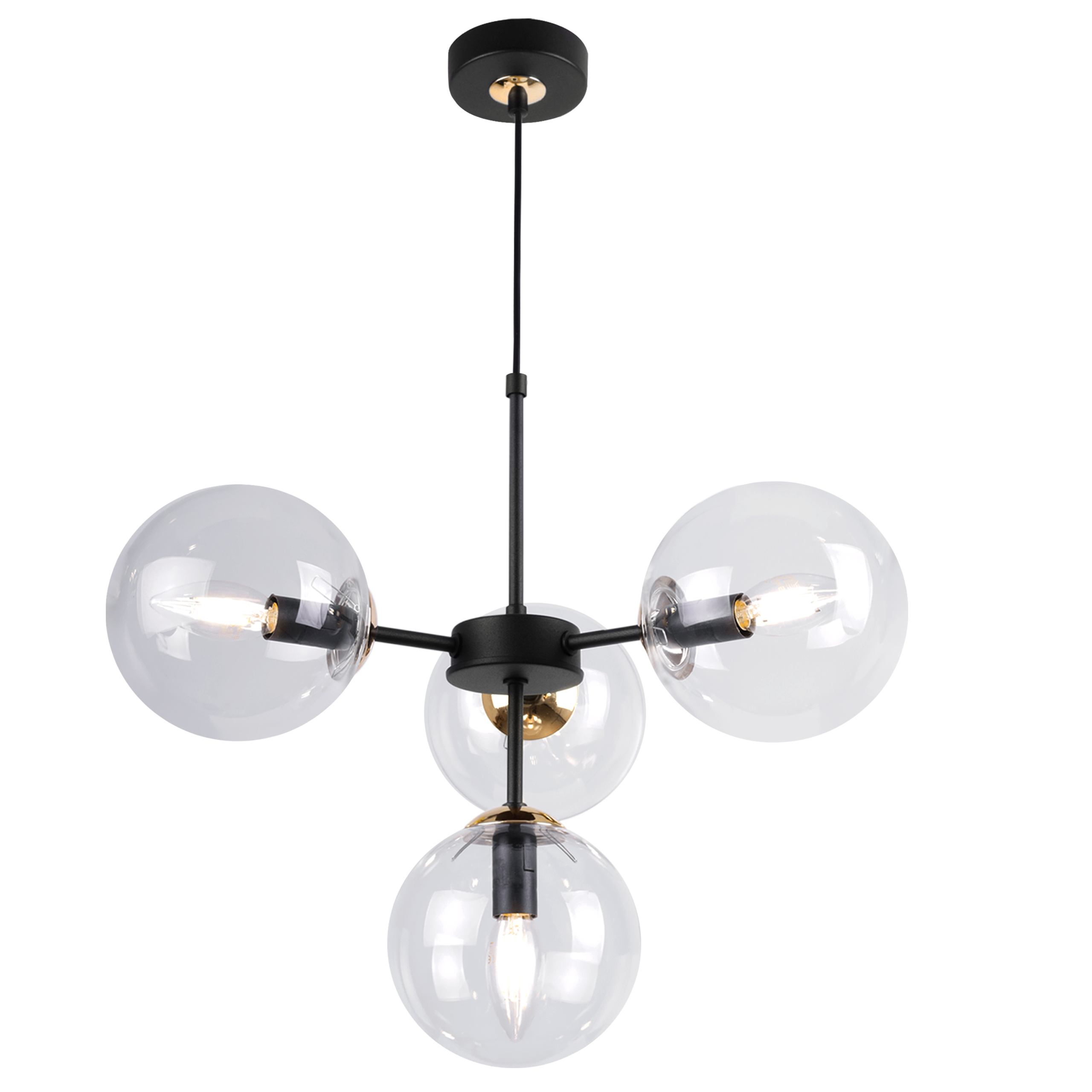 Lampa sufitowa wisząca Light Home LH Imperia 4x E14 60W transparentny/złoty