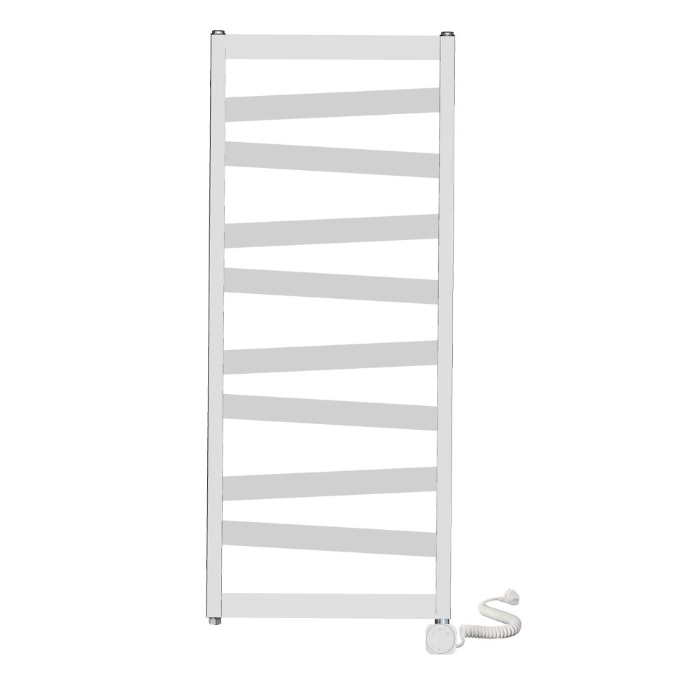 Kibath Grzejnik elektryczny na ręczniki INSI, 120 cm x 47 cm, wykończenie w kolorze białym błyszczącym, wykonany ze stali