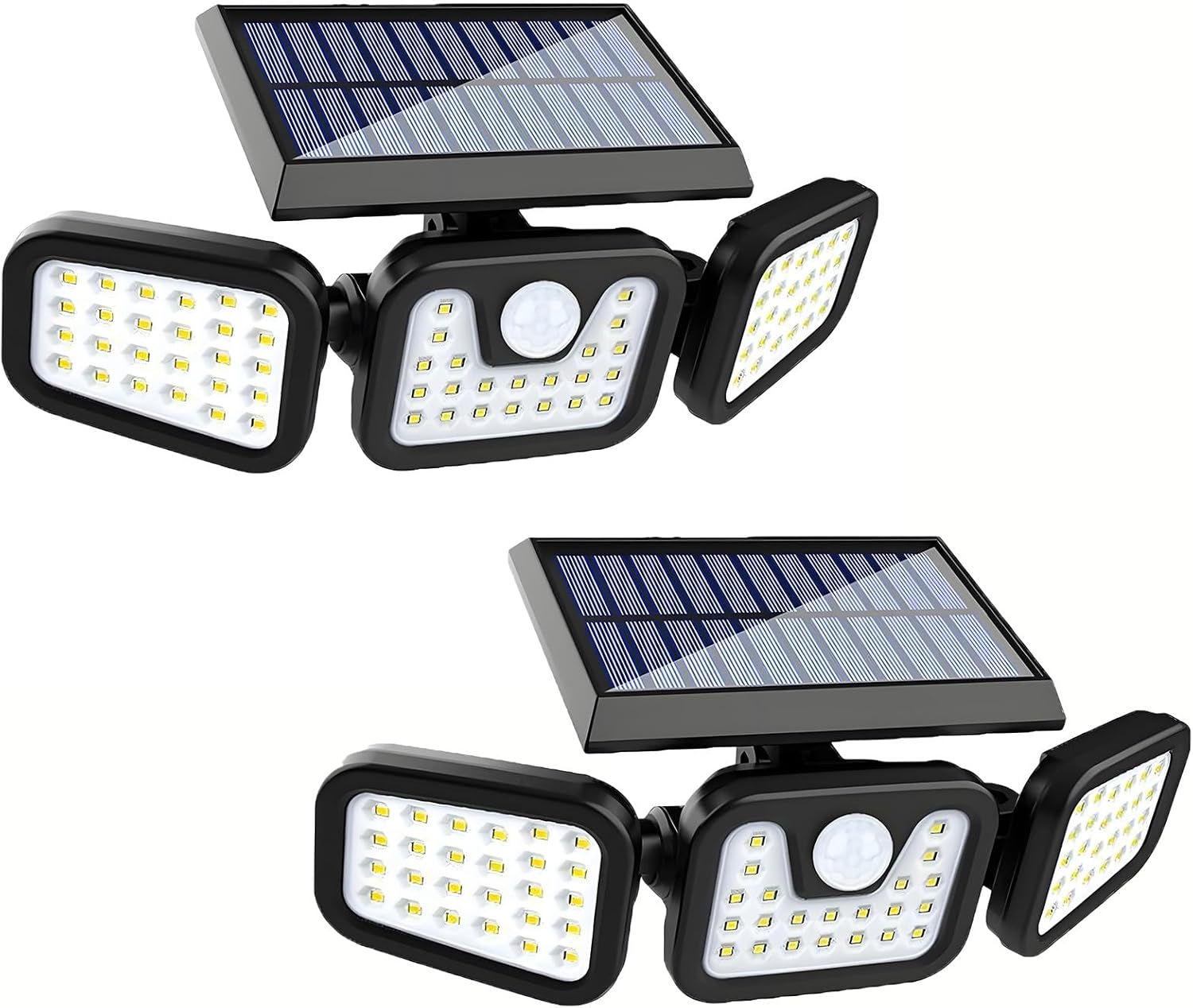Lampy solarne zewnętrzne, wodoodporne lampy solarne zabezpieczające z czujnikiem ruchu na zewnątrz, lampy zewnętrzne do szop (2 szt.)