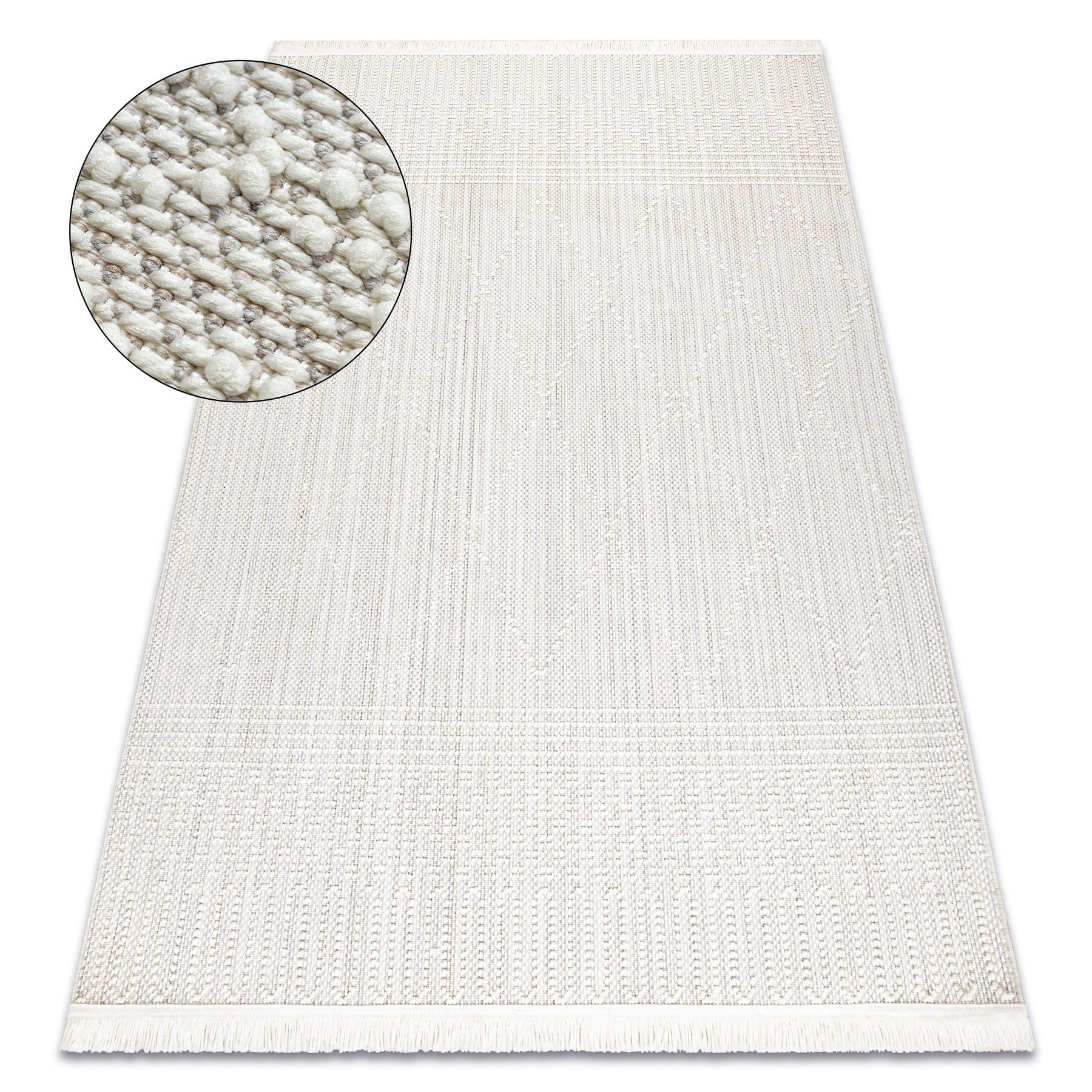 Dywan NANO EM52A Romby, pętelkowy, płasko tkany biały 120x170 cm