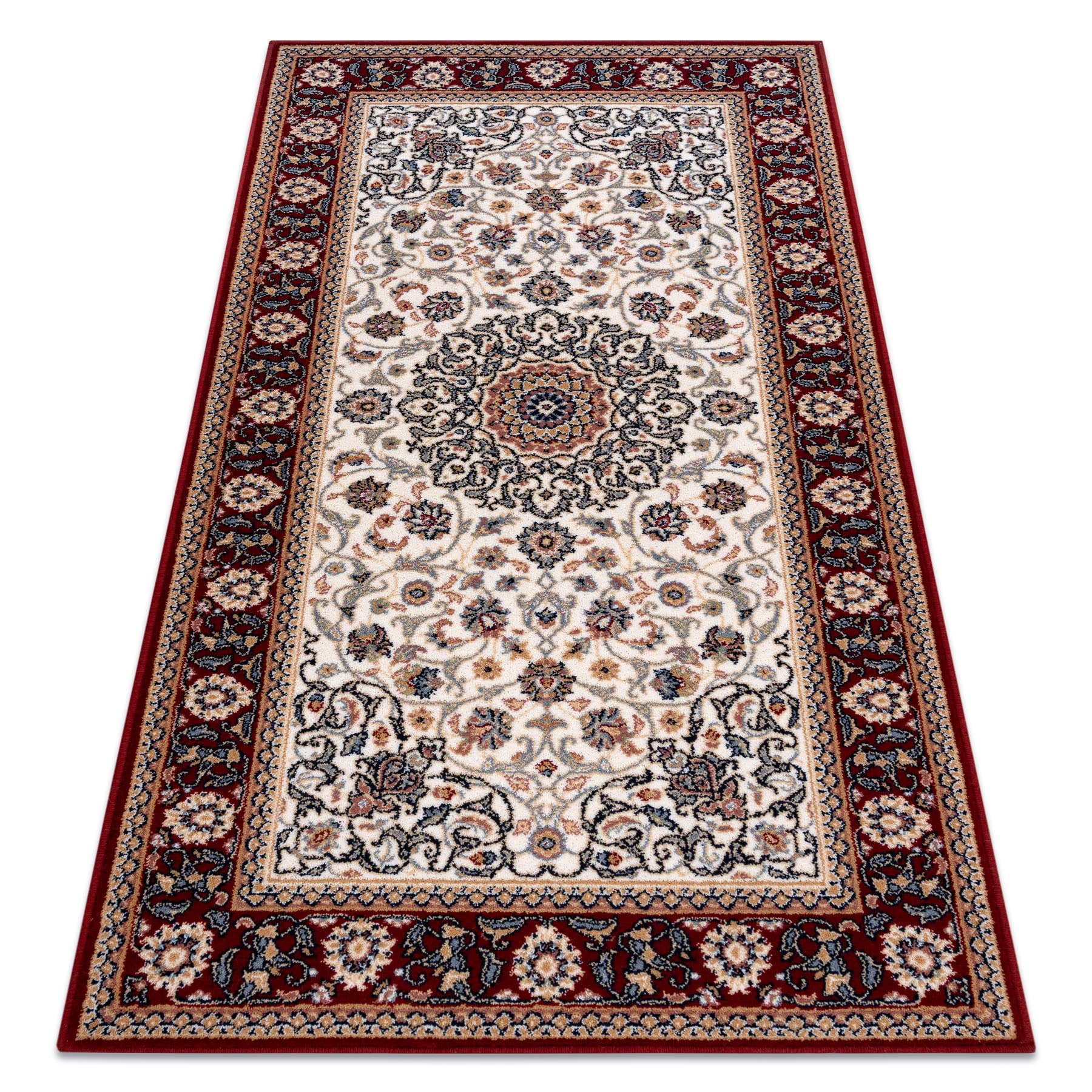Dywan wełniany NAIN Ornament, ramka 6635/51036 beż / bordo 240x340 cm