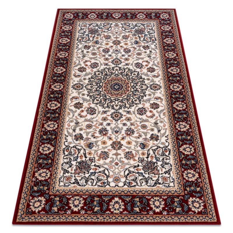 Dywan wełniany NAIN Ornament, ramka 6635/51036 beż / bordo 240x340 cm
