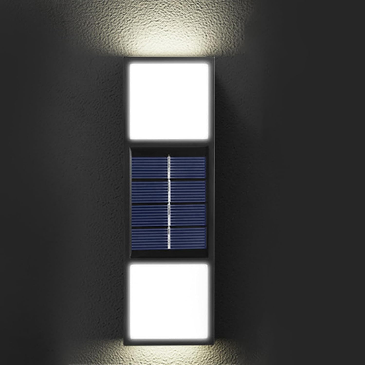 Zewnętrzna lampa ścienna solarna, wodoodporna, akumulatorowa, akrylowa, świecąca w górę i w dół, do schodów, na patio, do ogrodu, na płoty, stopnie (b