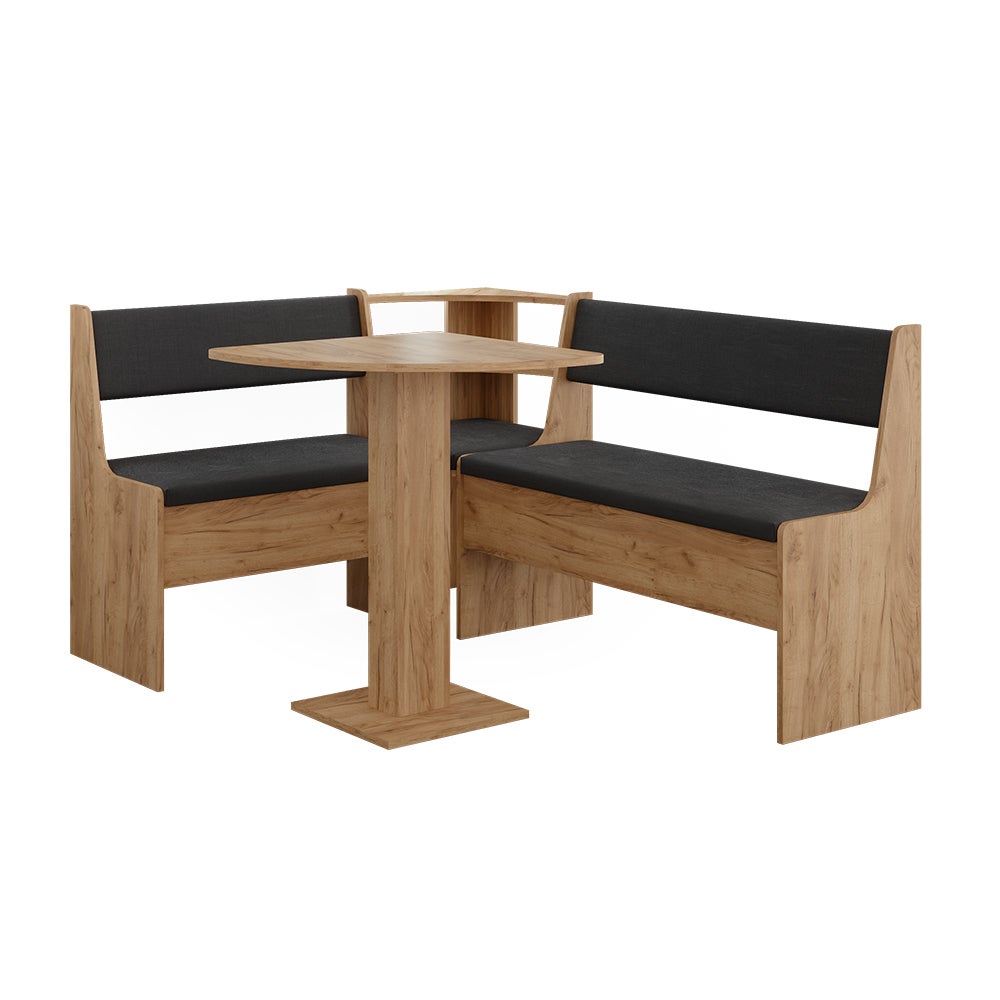 Vicco Grupa ławek narożnych Roman, Dąb goldkraft/Antracyt, 60 x 60 cm
