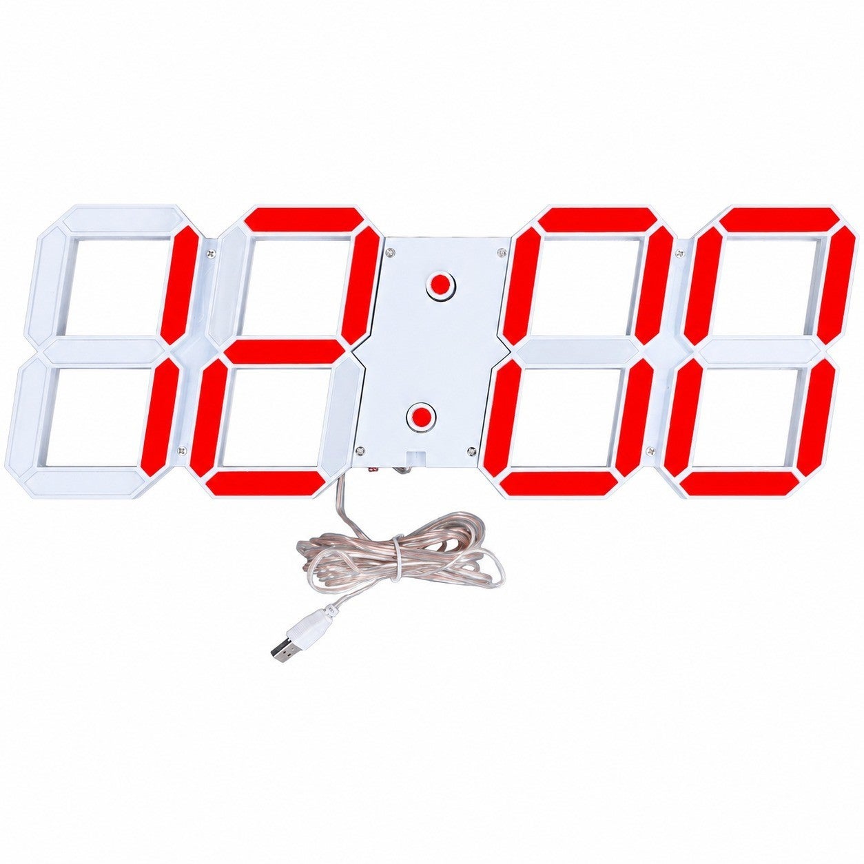 Zegar ścienny LED z pustym wnętrzem, cyfrowy 3D, inteligentne przyciemnianie, wielofunkcyjny, wtyczka brytyjska 100–240 V