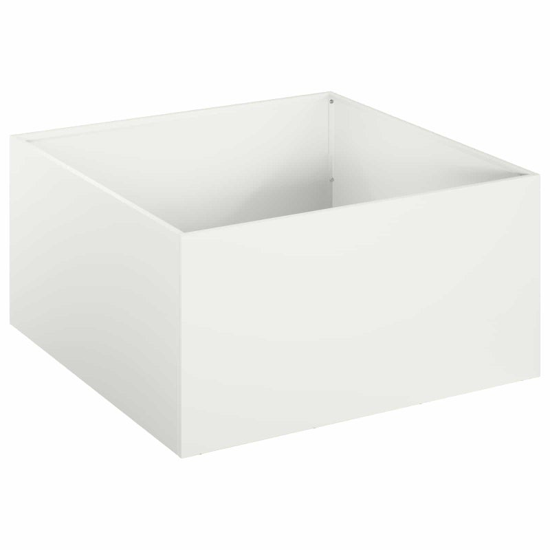Donica Ogrodowa Stalowa 60x60x30 cm Biała na Taras na Balkon na Kwiaty