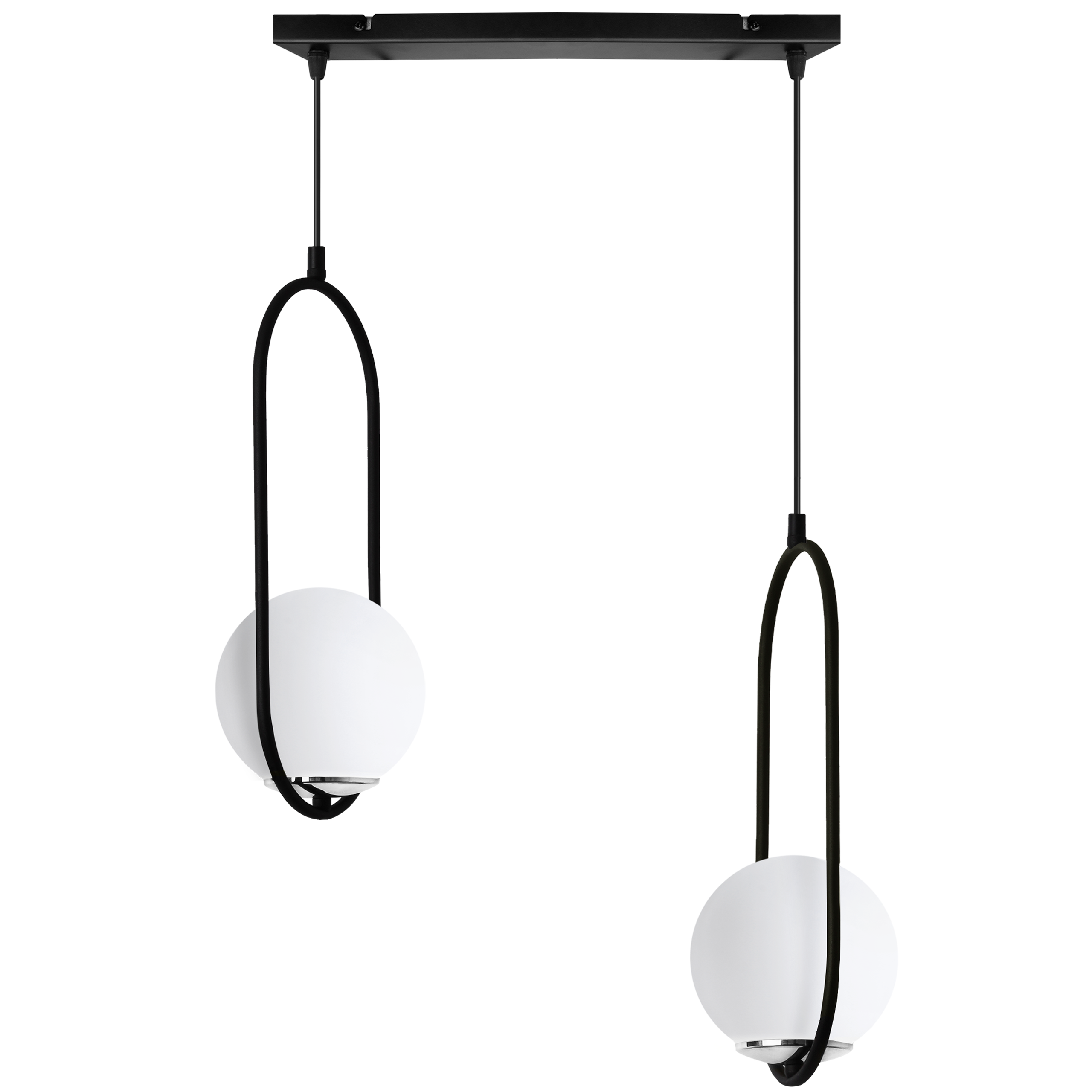 Lampa sufitowa wisząca Light Home LH Luna 2x E14 biały/czarny/chrom