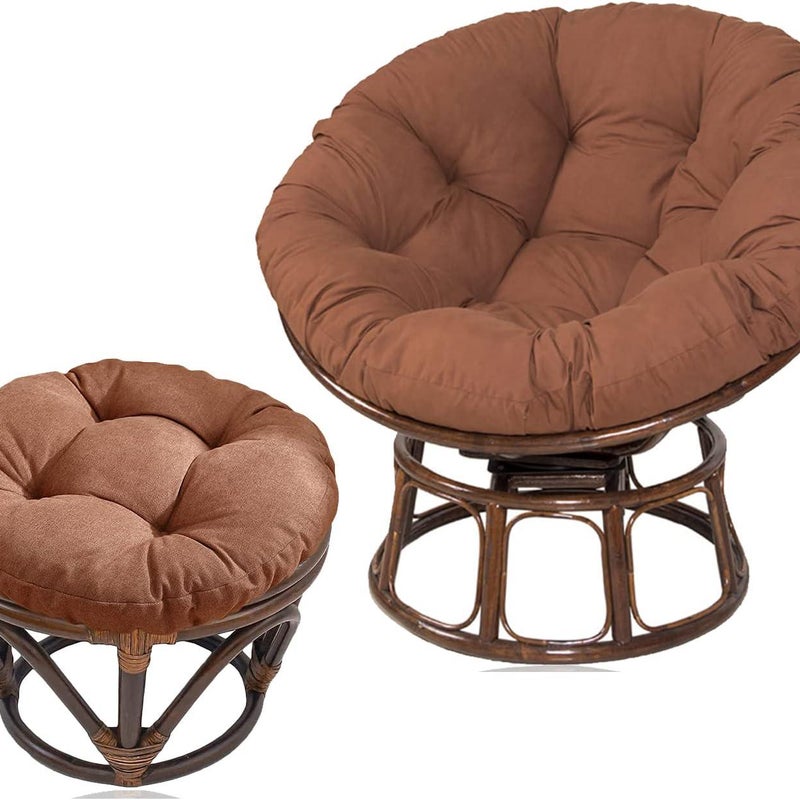 Okrągłe poduszki na krzesła Papasan + podnóżek Papasan, poduszka na taboret Papasan, wodoodporna poduszka na huśtawkę na zewnątrz, bez krzesła