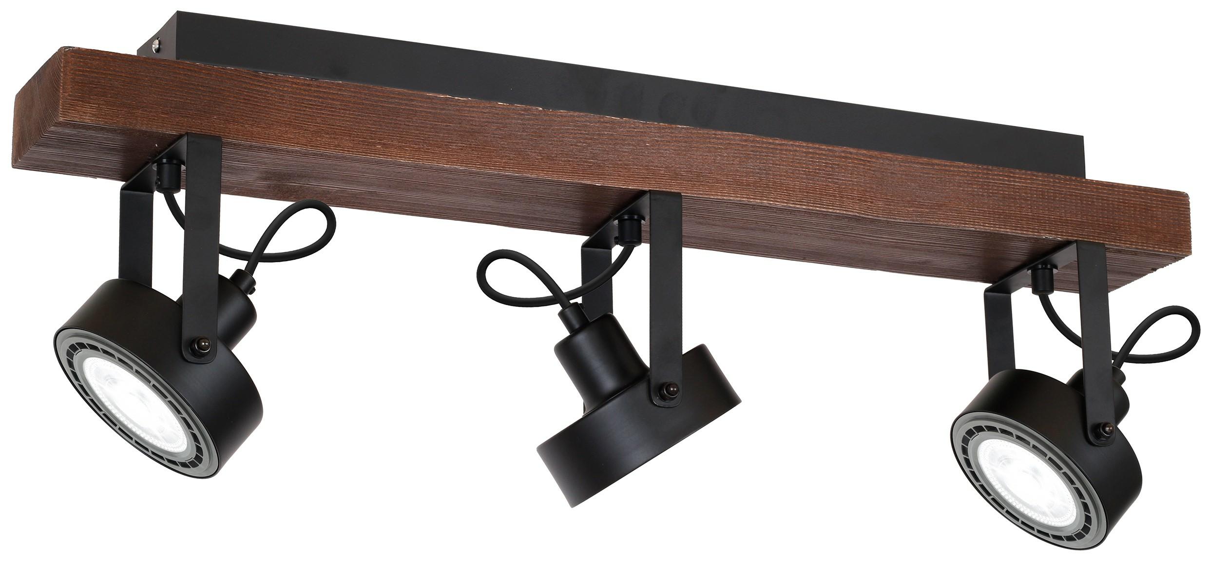 Lampa wisząca Viva wood czarny mat-ciemne drewno 3xES111x15W drewno wym:25x75x13cm IP20 Luminex