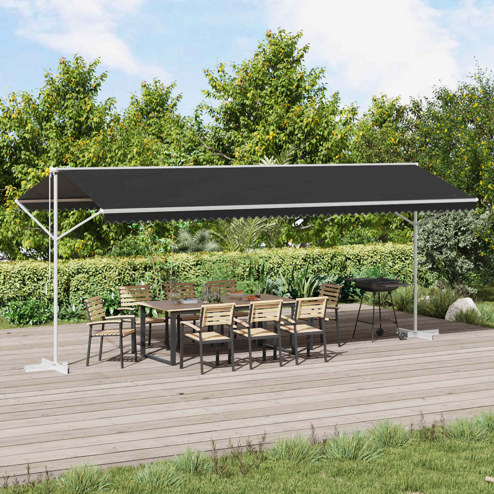 Markiza wolnostojąca antracytowy 6 x 3 m Poliester vidaXL