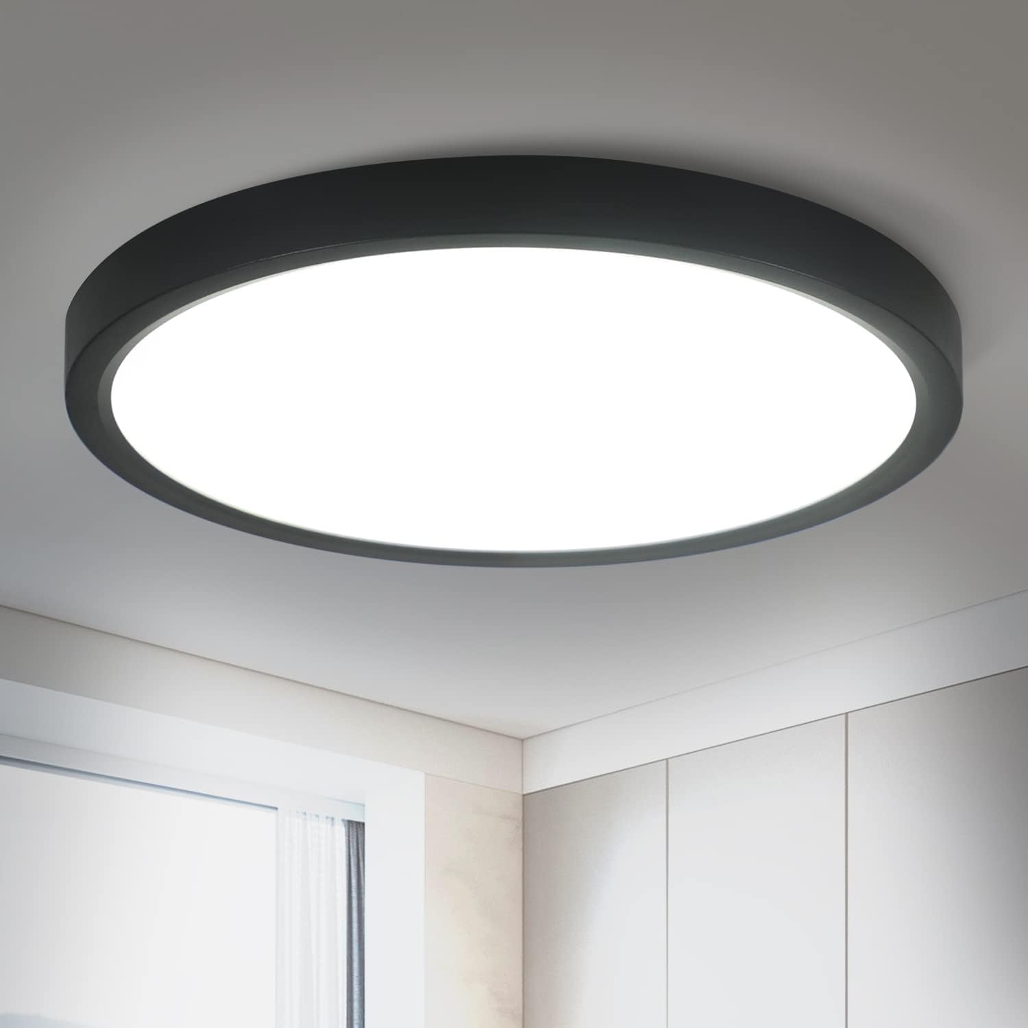 NETTLIFE 18W Cool White LED sufitowa lampa, 23CM okrągła lampa IP44, płaska biel, wodoodporna, lampa kuchenna do łazienki, korytarza, sypialni