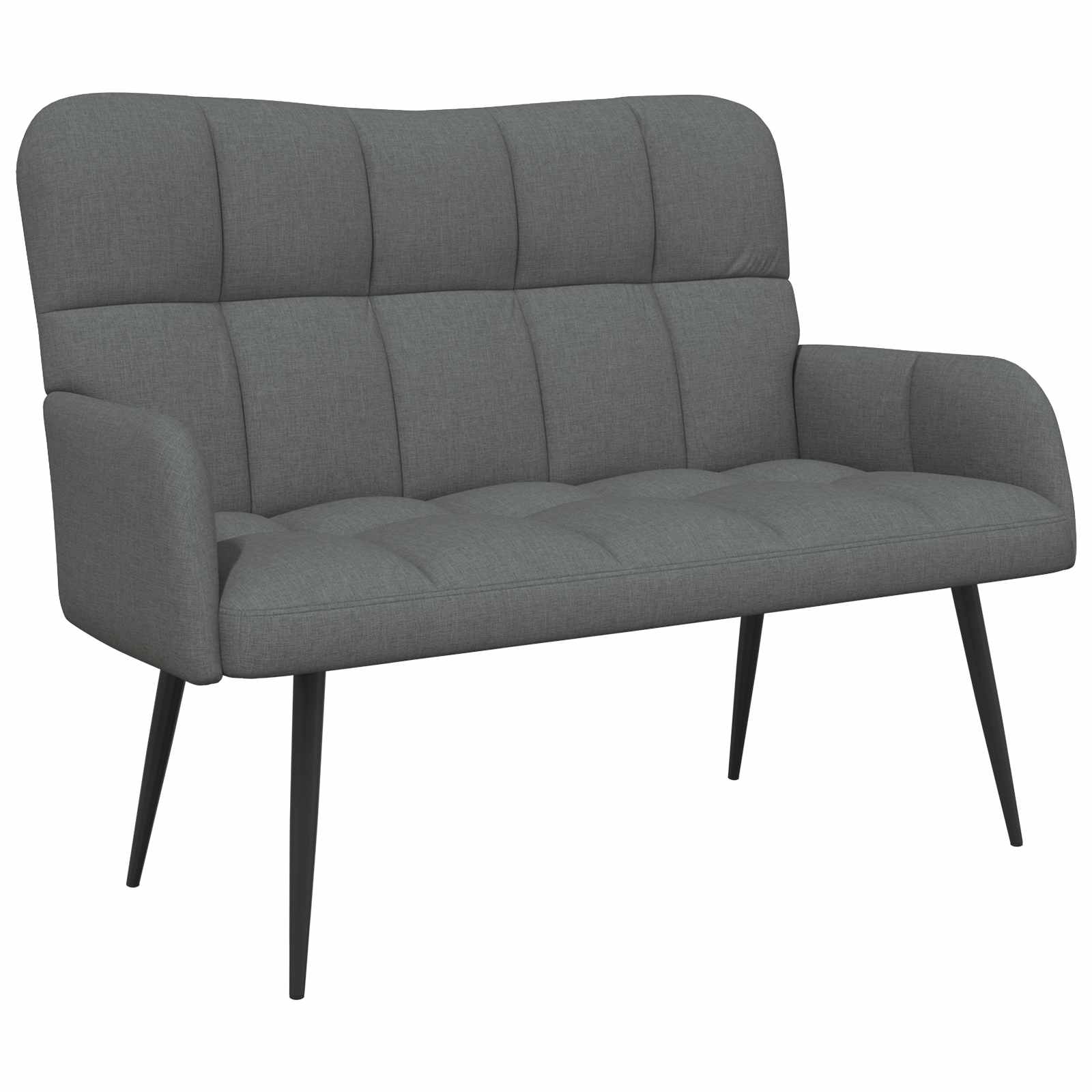 Sofa dwuosobowa ciemnoszary 115 x 61 x 87 cm tkanina