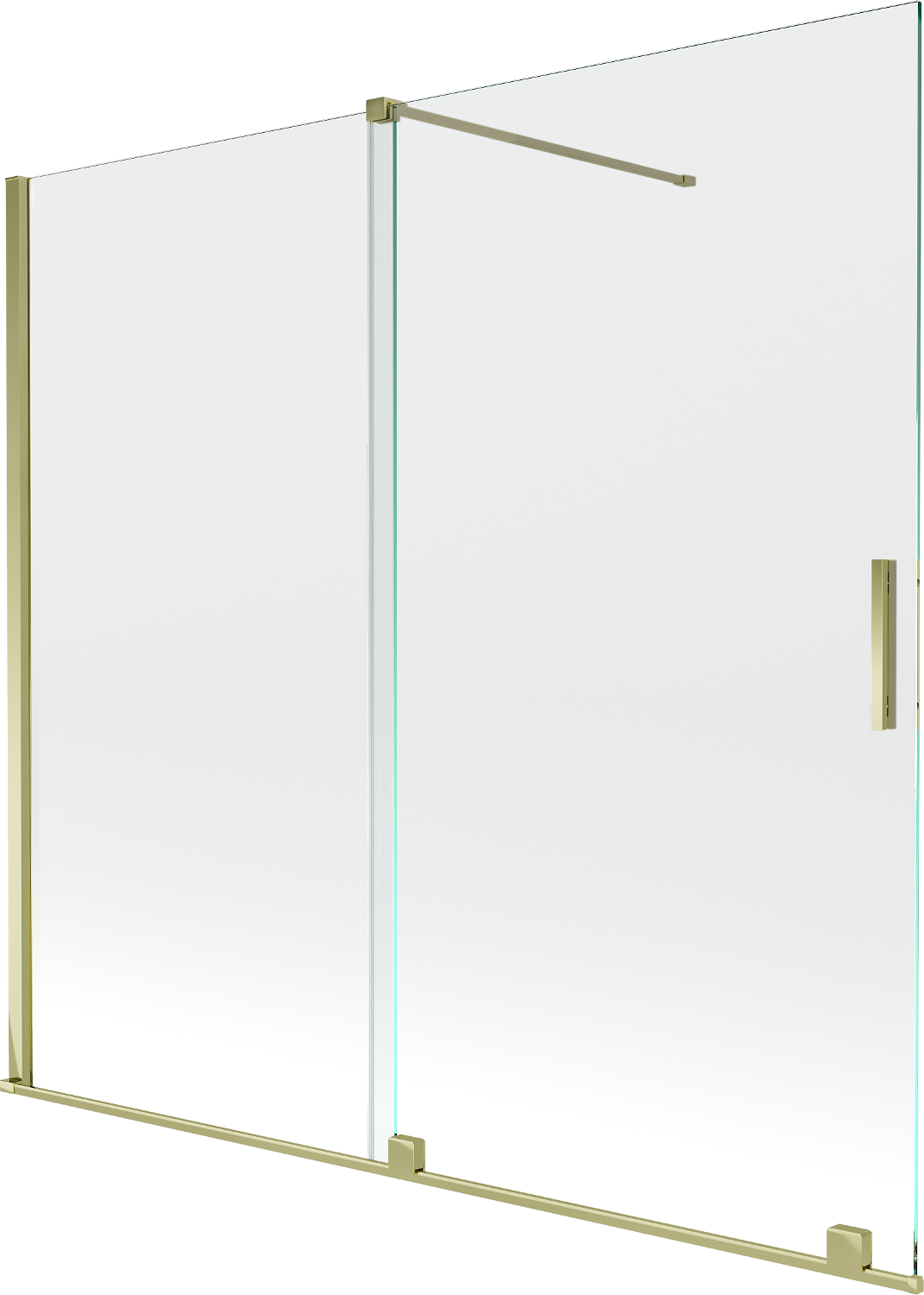 Mexen Velar parawan nawannowy 2-skrzydłowy rozsuwany 170 x 150 cm, transparent, złoty - 896-170-000-01-50