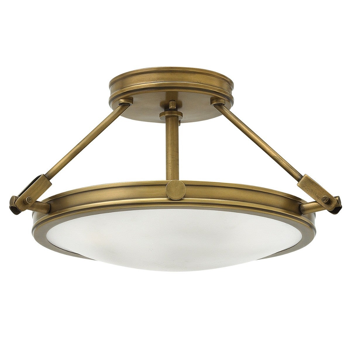 Lampa sufitowa półplafon 3 źródła światła stary mosiądz Colier Hinkley