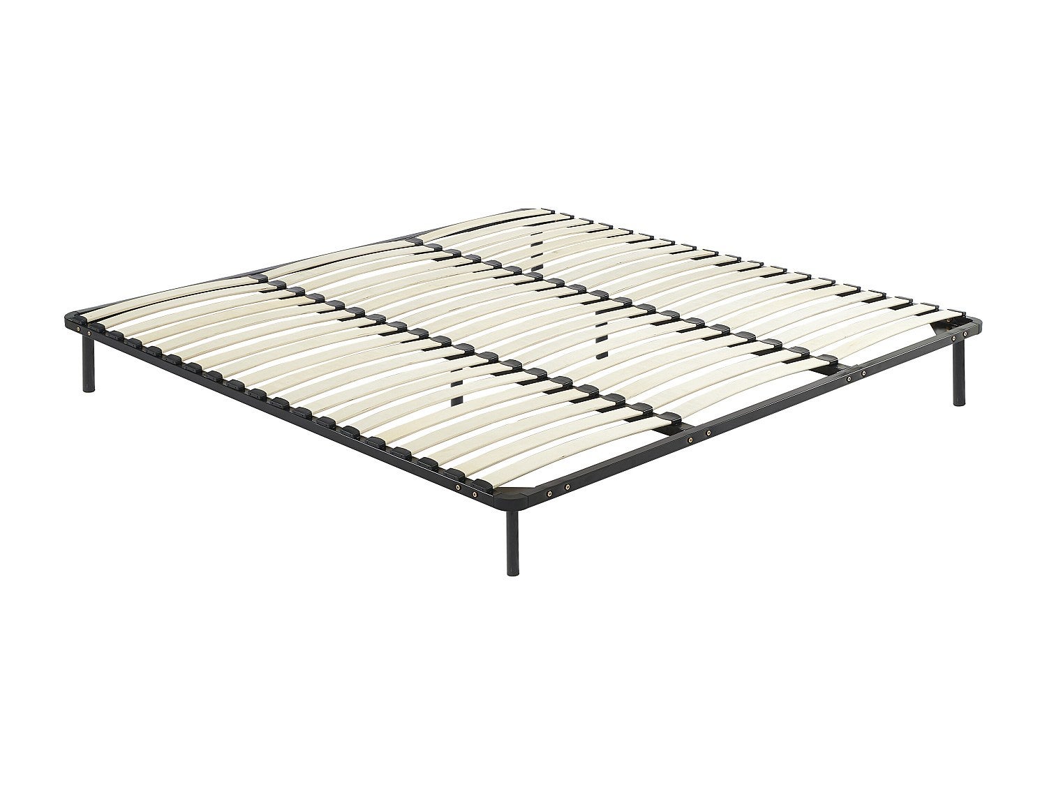 Stelaż z listewkami 200 x 200 cm - 3 x 19 listewek - Z nóżkami - Czarny - KALISTA marki YSMÉE