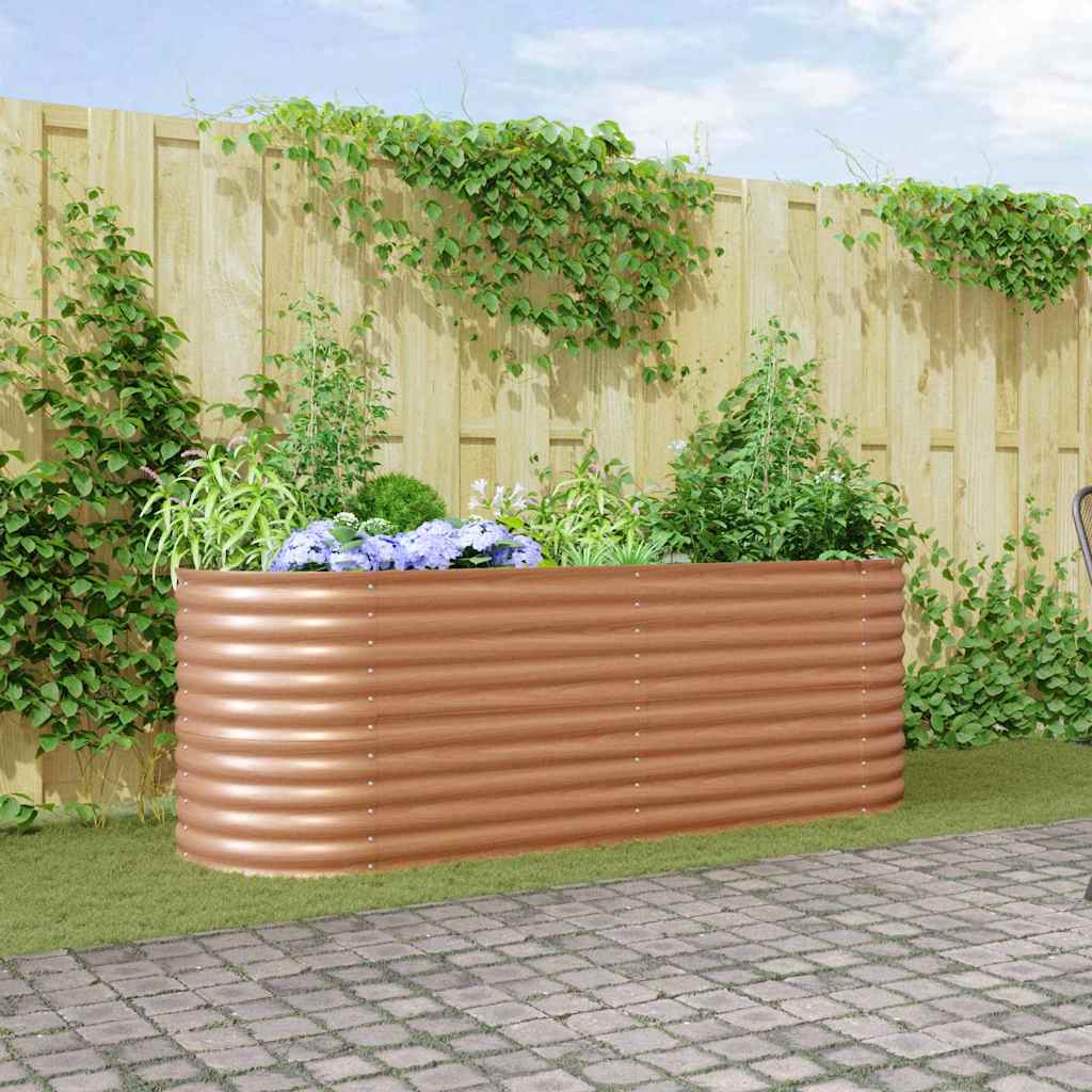 Podniesiony grządka Brązowy 240 x 80 x 81 cm Stal vidaXL