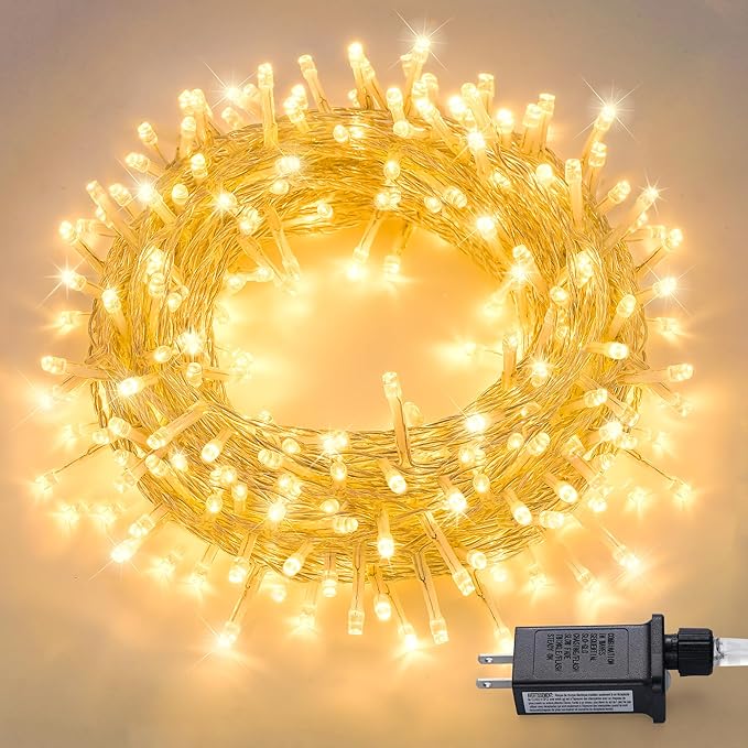Girlanda świetlna solarna – ozdobne żarówki – świąteczne lampki o ciepłej białej barwie (23 m, 200 diod LED)
