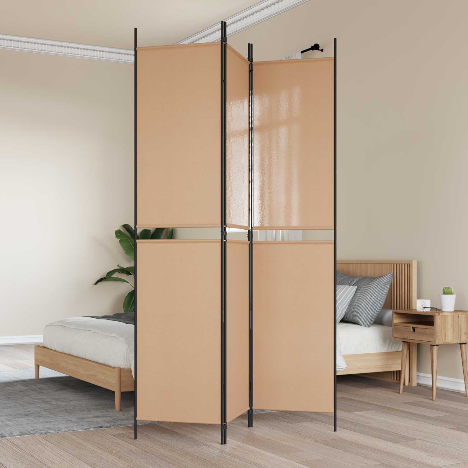 3-panelowy parawan Beżowy 150 x 220 cm tkanina vidaXL