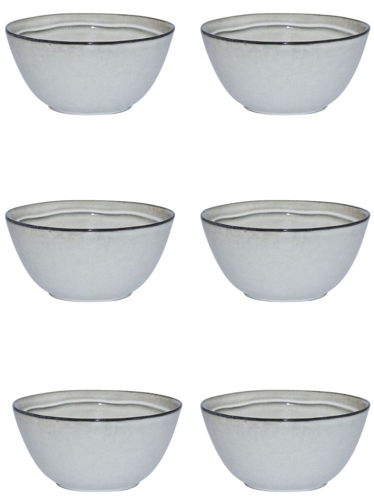 Komplet miseczek Deline Dove Estia 15 cm kamionka szary 6 szt.