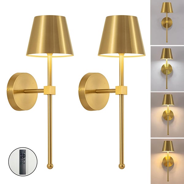 Zestaw bezprzewodowych lamp ściennych mała ładowalna dioda LED ściemnialne światło z pilotem zdalnego sterowania Idealny do obrazów sypialni salonów