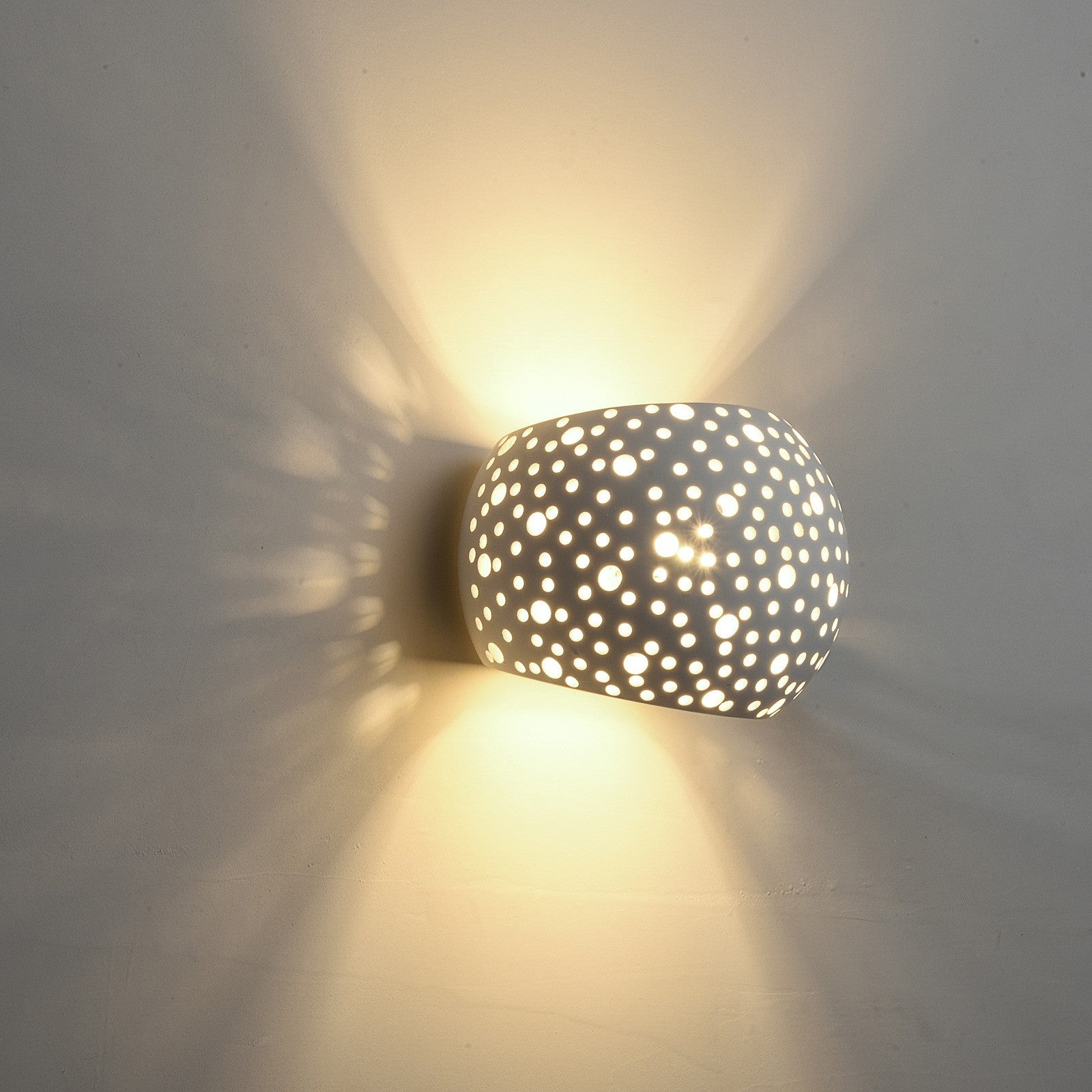 Nowoczesna, minimalistyczna gipsowa lampa ścienna — Minimalistyczna oprawa do przedpokoju, korytarza i sypialni (LED G9 7 W, ciepła biel 3000 K)