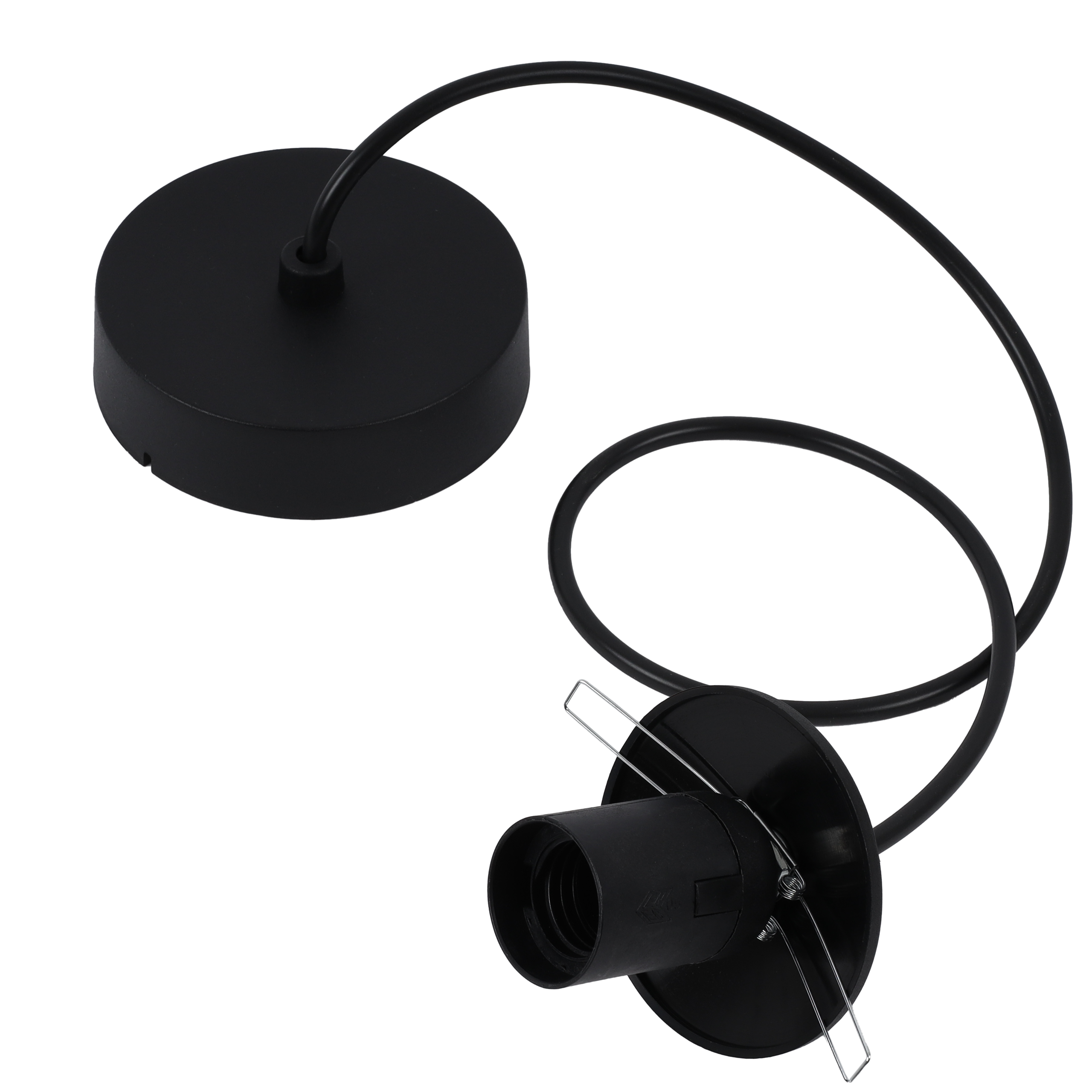 Linka zawiesie do lampy Light Home LH 1x E27 krążek z uchwytem na klosz czarny