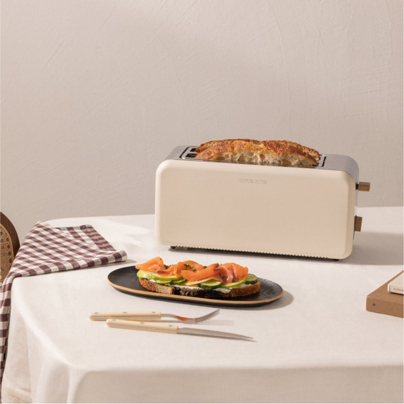 CREATE - TOAST RETRO - Toster do dużych kromek pieczywa - Blanc cassé
