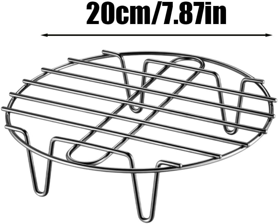 20 x 6 cm - Okrągły ruszt do gotowania na parze - Izolacja cieplna - Stal nierdzewna - Wielofunkcyjny ruszt z powłoką zapobiegającą przywieraniu do ga