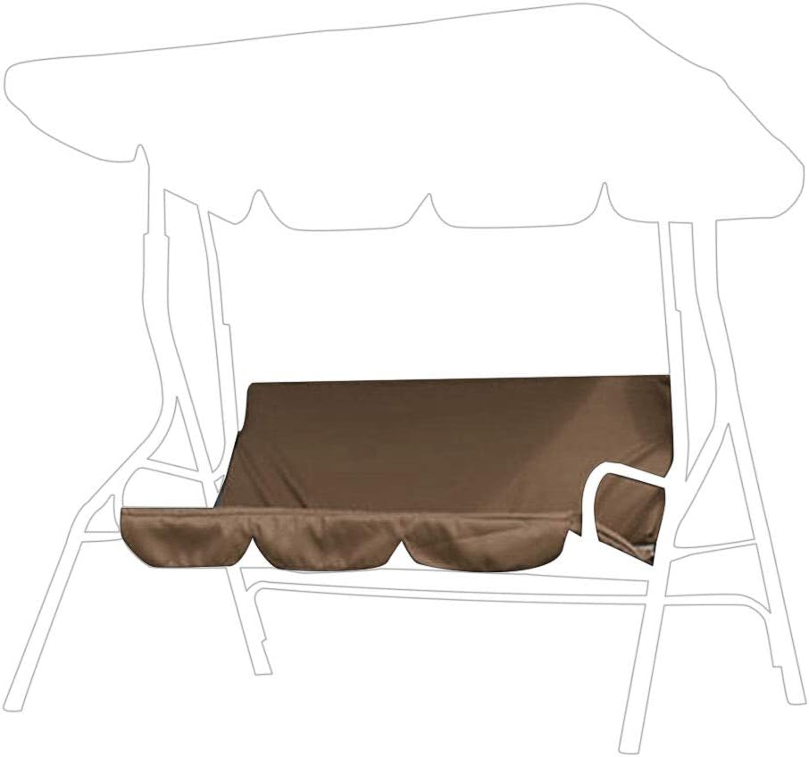 Pokrowiec na huśtawkę (kolor kawowy), na 3 miejsca, wodoodporny, poliestrowy, do ogrodu, na zewnątrz, 150 x 50 x 10 cm