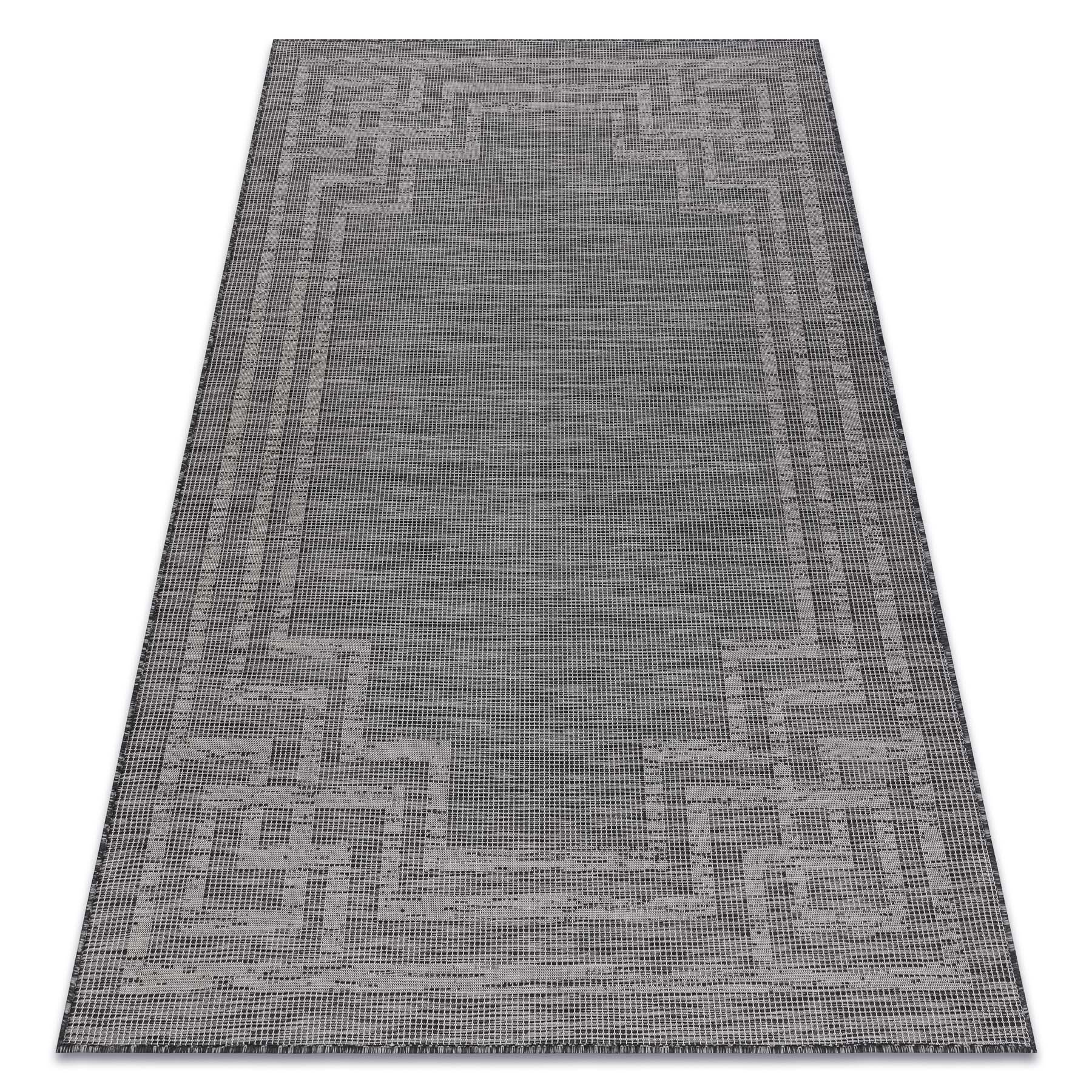 Dywan SZNURKOWY SIZAL płaskotkany PATIO 3071 Grecki ramka - czarny 194x290 cm