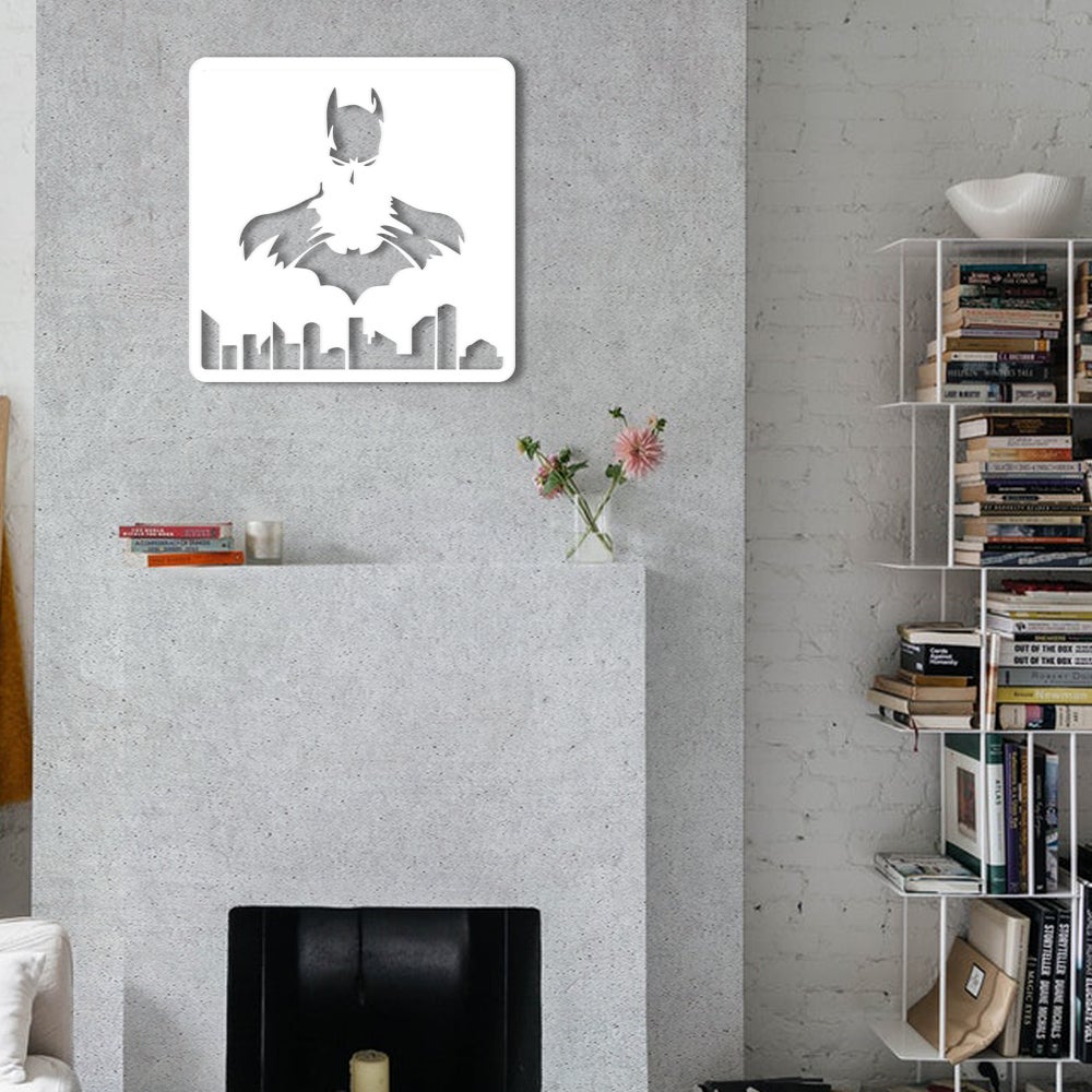Batman - Nowoczesna solidna farba PCV 48 x 48 cm biała