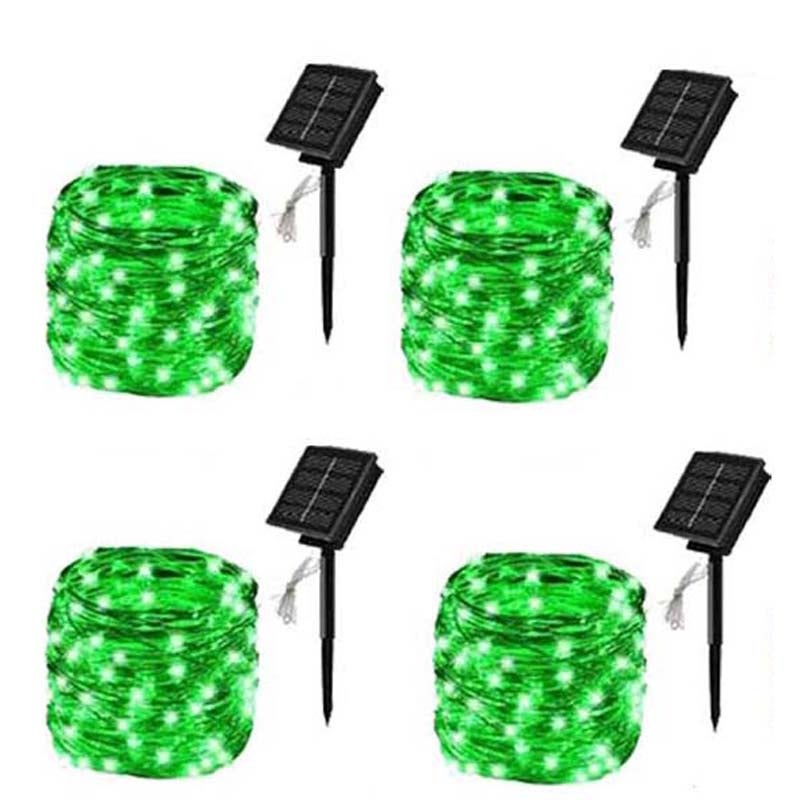Zestaw 4 zewnętrznych świateł sznurkowych, 200LED 20M Wodoodporne 8-trybowe dekoracyjne światło sznurkowe do ogrodu, podwórka (zielone)