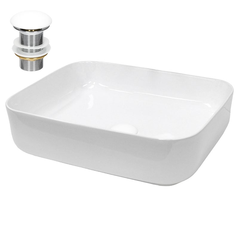 Umywalka ceramiczna z odplywem pop-up Umywalka 505x395x135 mm