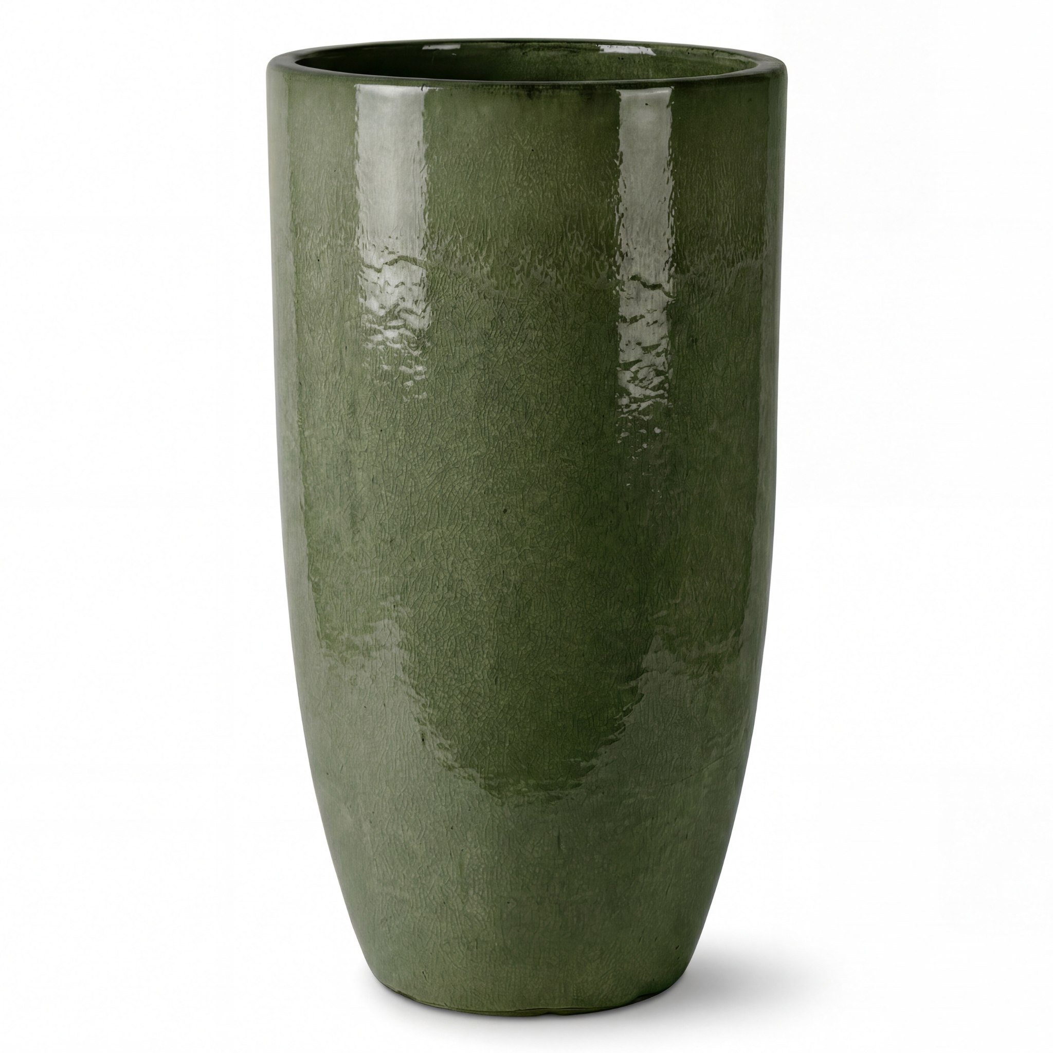 Donica ceramiczna Provencelia EIFFEL2 Zielony, sred.47 x H92 cm, mrozoodporna, rękodzieło, szkliwiona