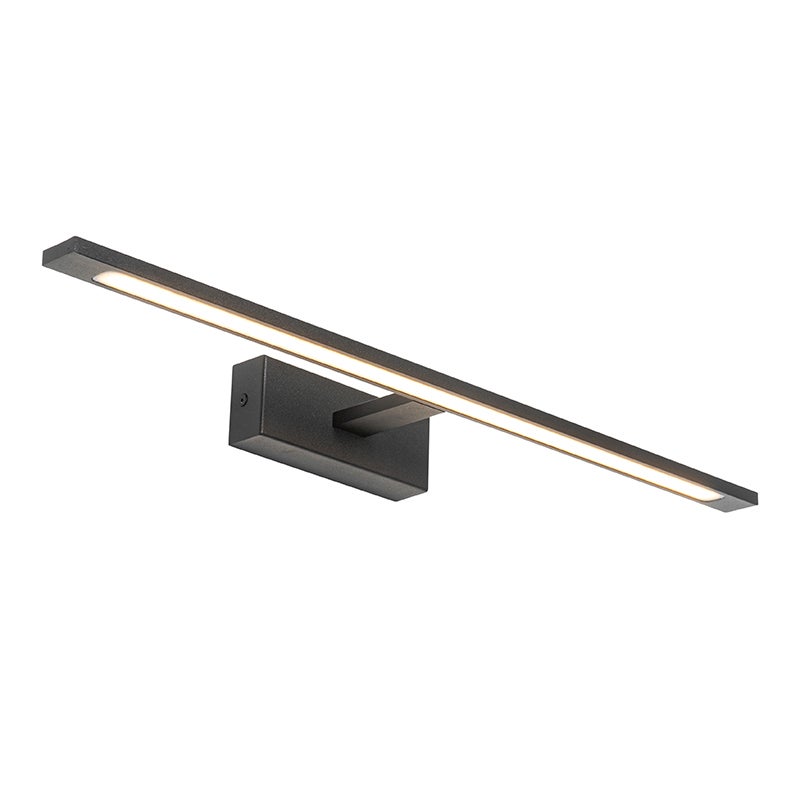 Qazqa nowoczesny lampa ścienna IP44 - Jerre - czarny, led zintegrowana 22w zestawie, Integrated led, 2700k, ciepła biel, 62cm