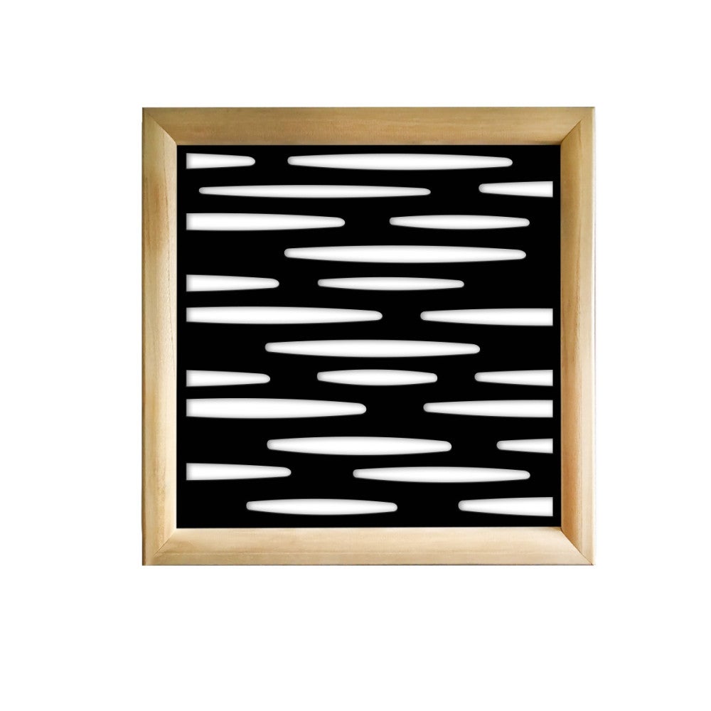 PUDDLE - Kwadratowe moduły dekoracyjne z drewna i PVC - Rozmiar 73x73 cm - Grubość 64 mm - Kolor wewnętrzny CZARNY