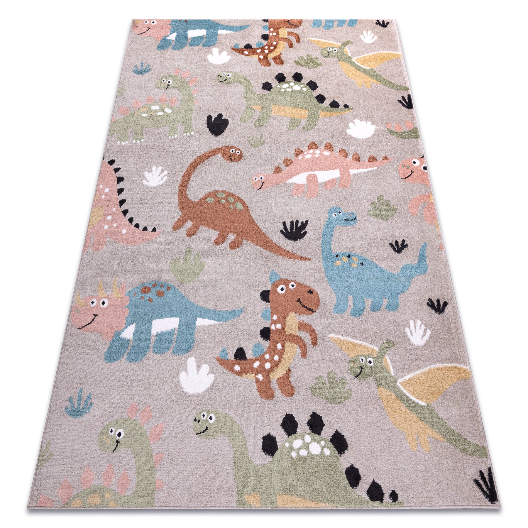 Dywan FUN Dino dla dzieci, dinozaury beż 140x190 cm
