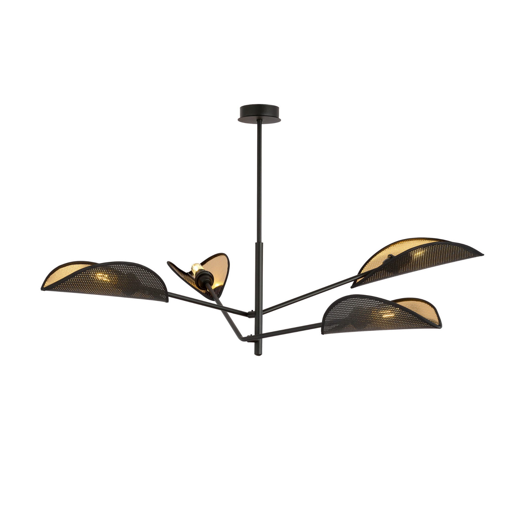 Lampa sufitowa Emibig 4xE14 40W VENE 4 BLACK/GOLD 1158/4
