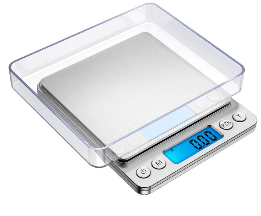 Waga precyzyjna 0,01 g, waga kuchenna 500 g/0,01 g, waga jubilerska z funkcją tarowania i liczenia, waga kieszonkowa z podświetlanym ekranem LCD