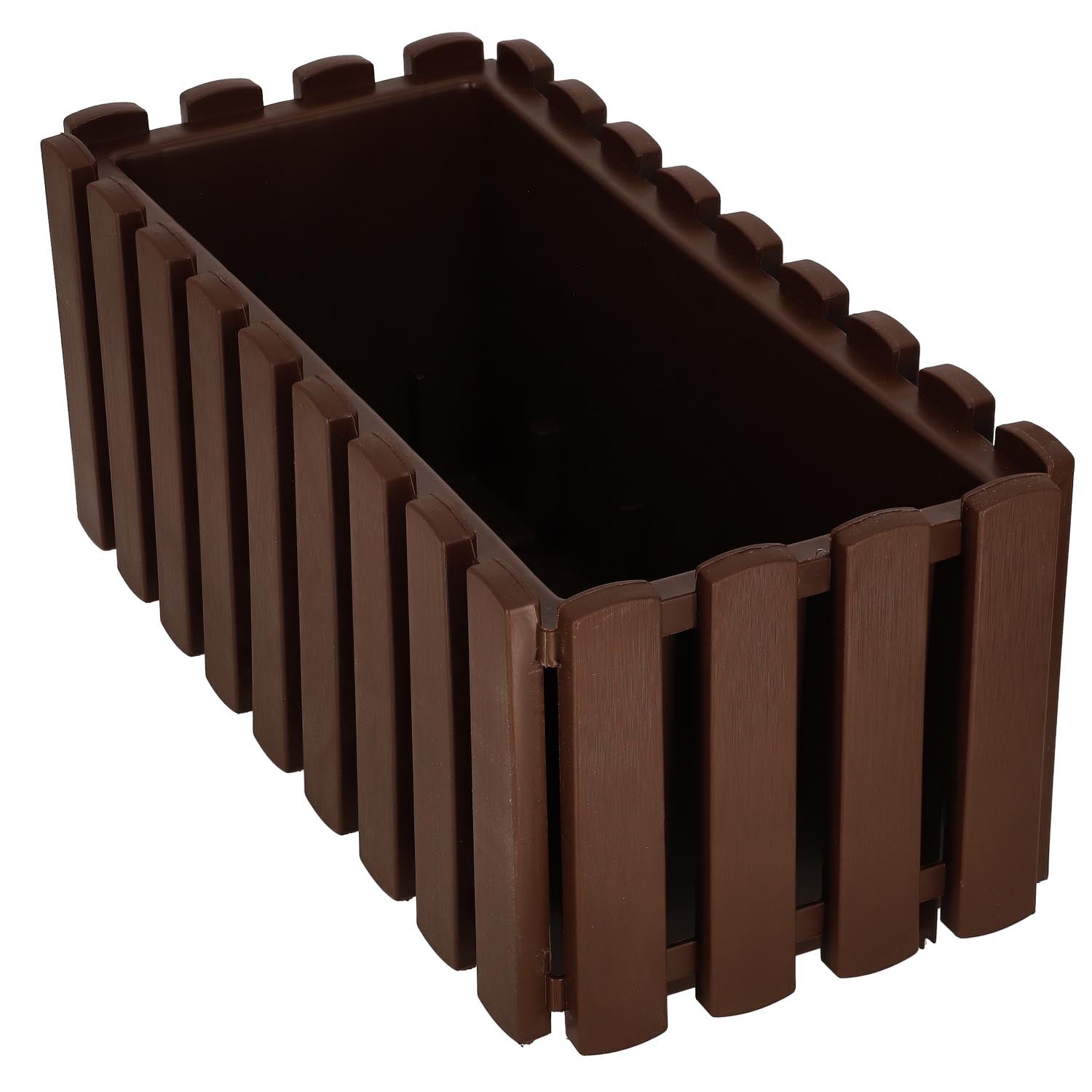 Doniczka Balkonowa - Skrzynka Na Balustradę - Taras - Rustykalna - Brązowa - 38 x 18 x 16 cm KOTARBAU