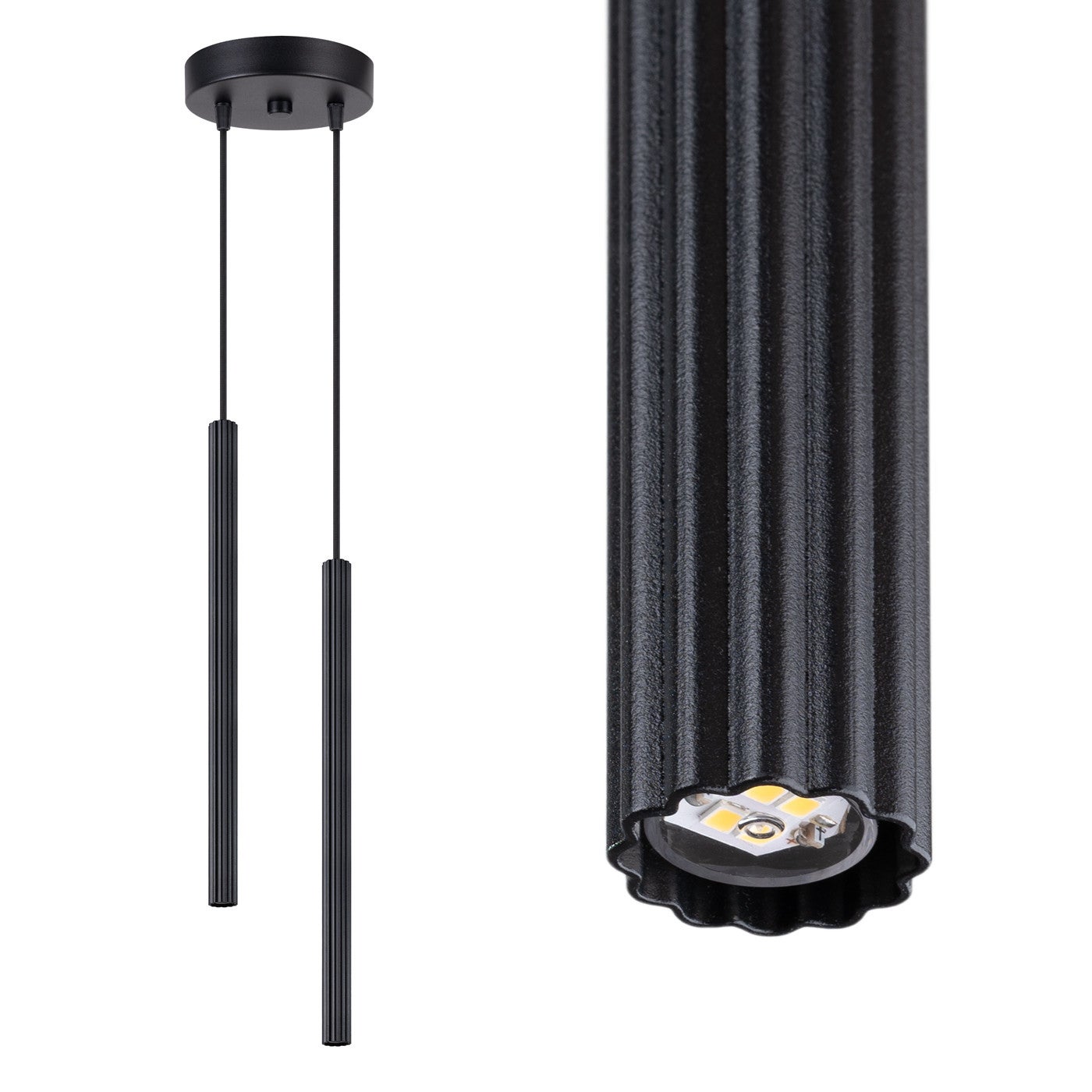 Sollux Arche Lampa sufitowa wisząca Cluster, czarna, 2x G9