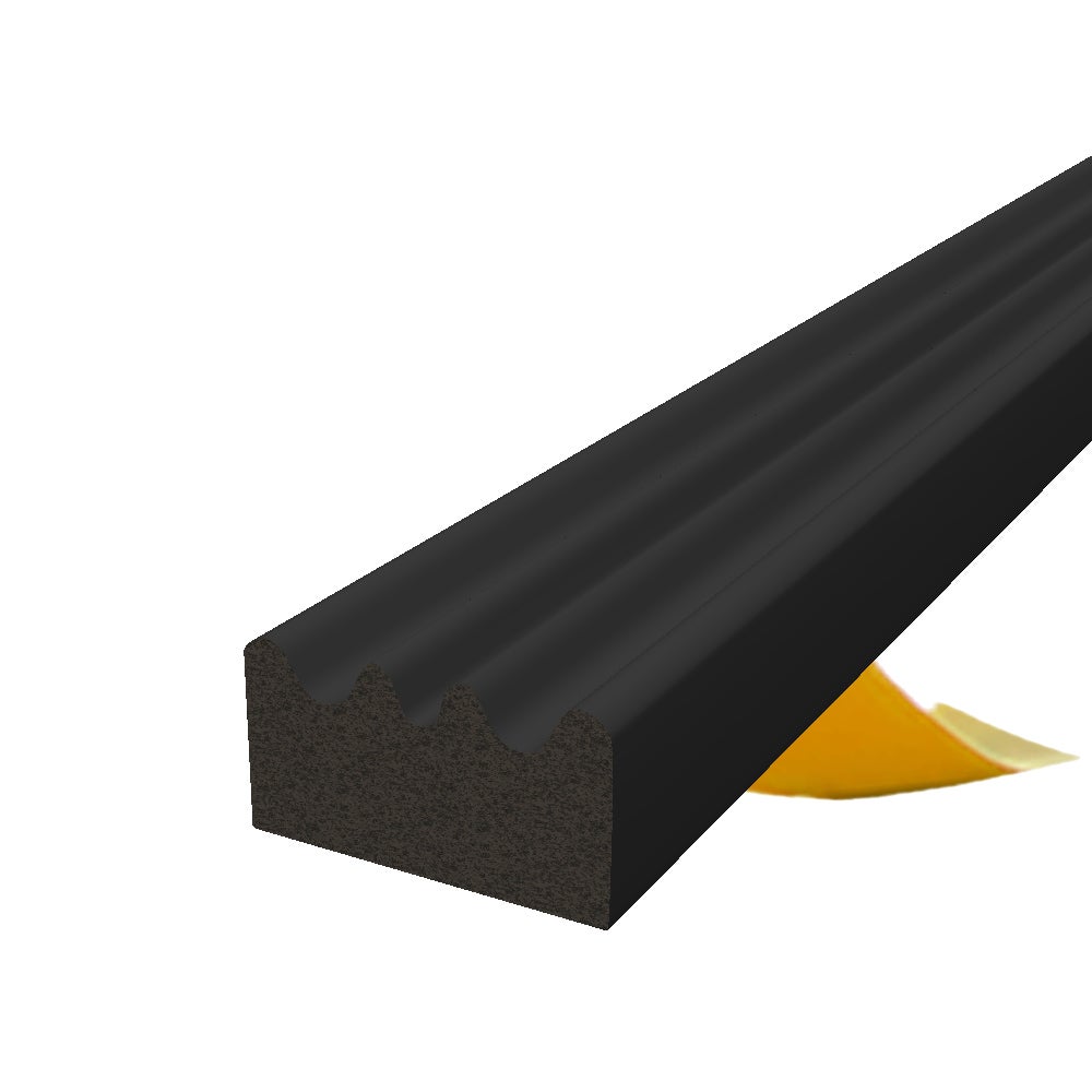 Uszczelka samoprzylepna EPDM E 15x8 mm czarna do okien i drzwi 5 m