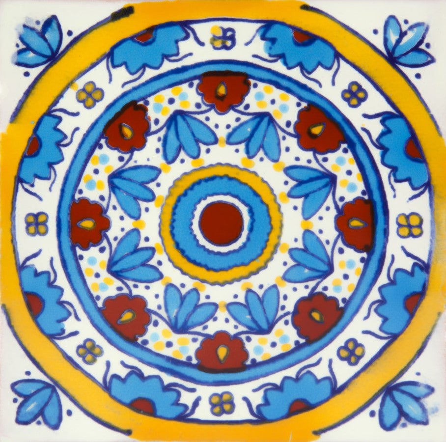 Meksykańskie płytki ceramiczne Rueda – 30 unikalnych dekoracyjnych płytek ściennych z motywami 10,5x10,5 cm do łazienki, prysznica, kuchni