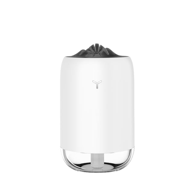 Biały mini nawilżacz powietrza przenośny 260 ml, nawilżacz z chłodną mgiełką i 7-kolorową lampką nocną, mały, osobisty nawilżacz powietrza do podróży