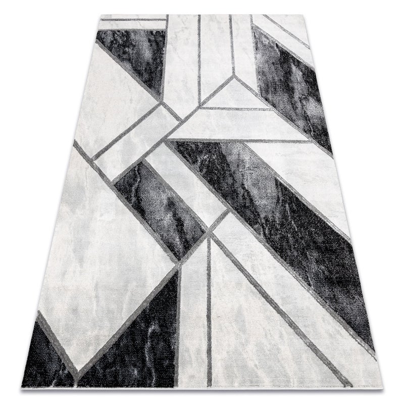 Dywan EMERALD ekskluzywny 81953 glamour, stylowy marmur, geometryczny czarny / srebrny 120x170 cm